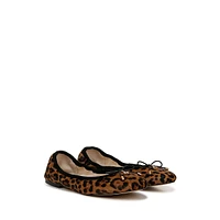 Felicia Leopard-Print Calf Hair Cushioned Ballet Flats