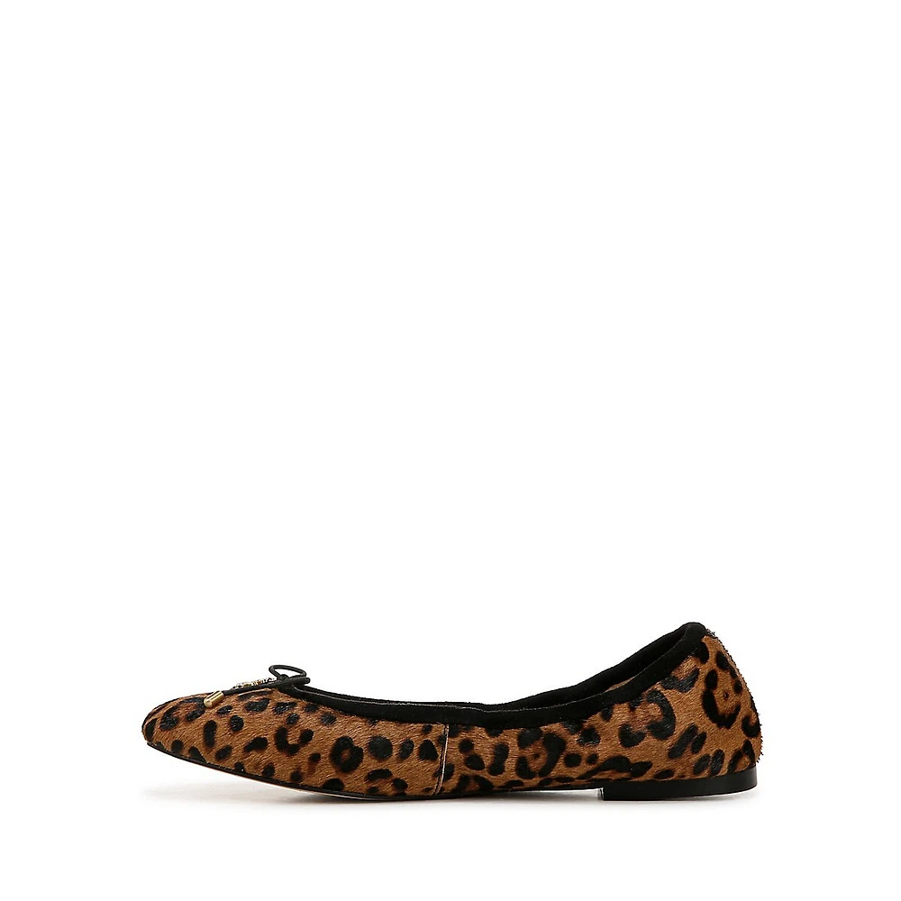 Felicia Leopard-Print Calf Hair Cushioned Ballet Flats