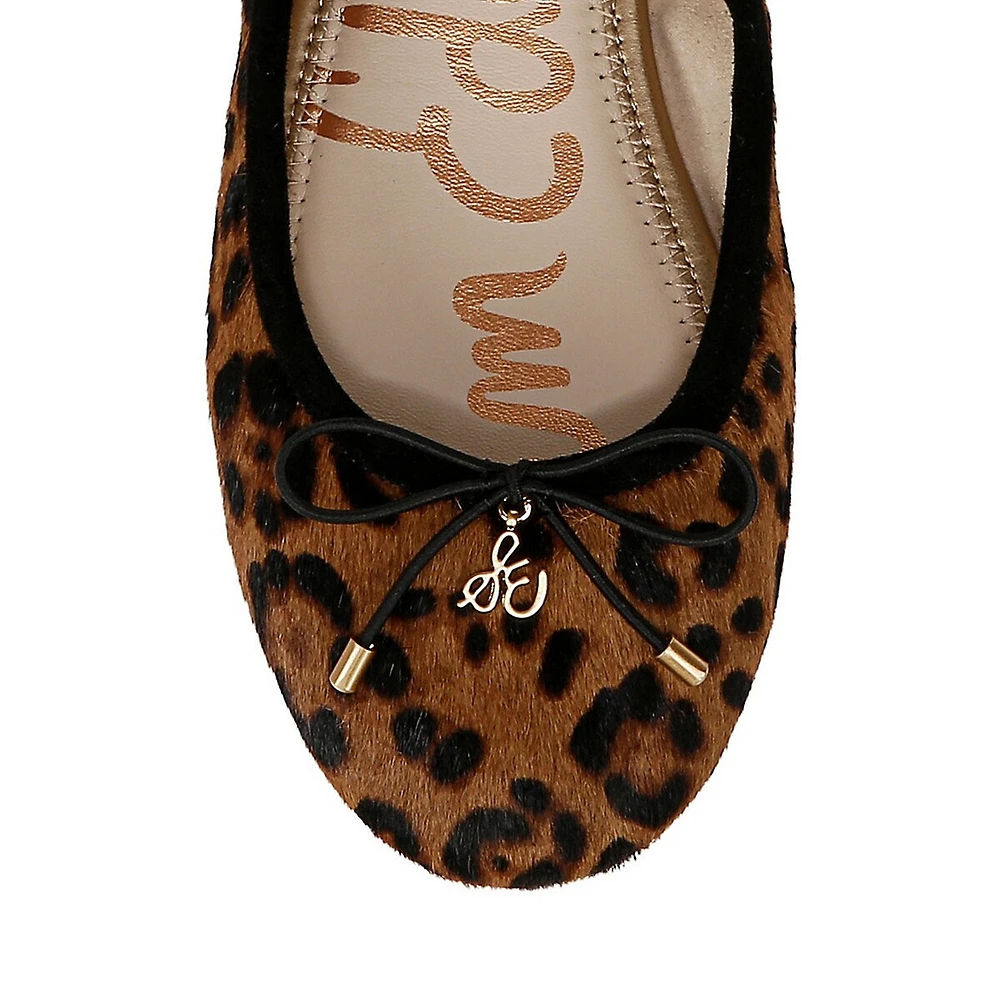 Felicia Leopard-Print Calf Hair Cushioned Ballet Flats