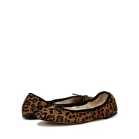 Felicia Leopard-Print Calf Hair Cushioned Ballet Flats