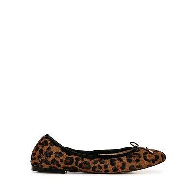 Felicia Leopard-Print Calf Hair Cushioned Ballet Flats