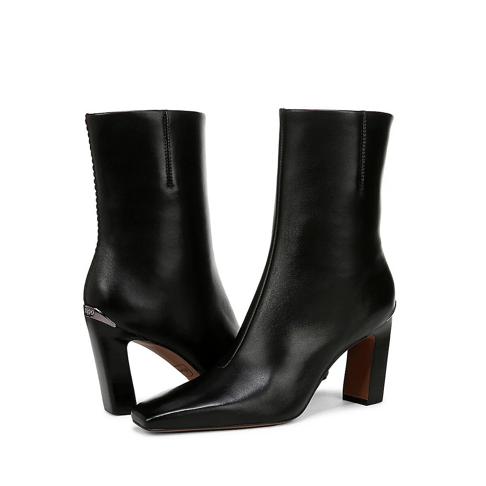 Briar Leather Square-Toe Booties