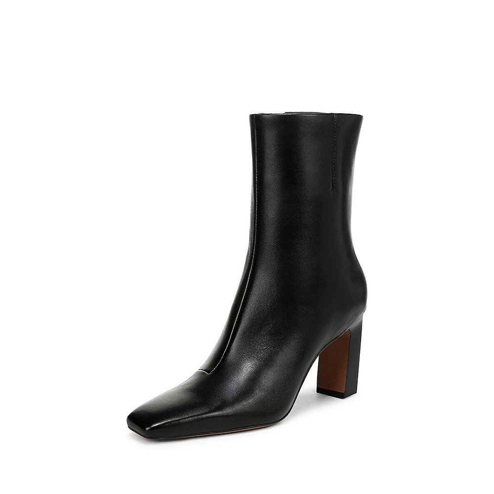 Briar Leather Square-Toe Booties