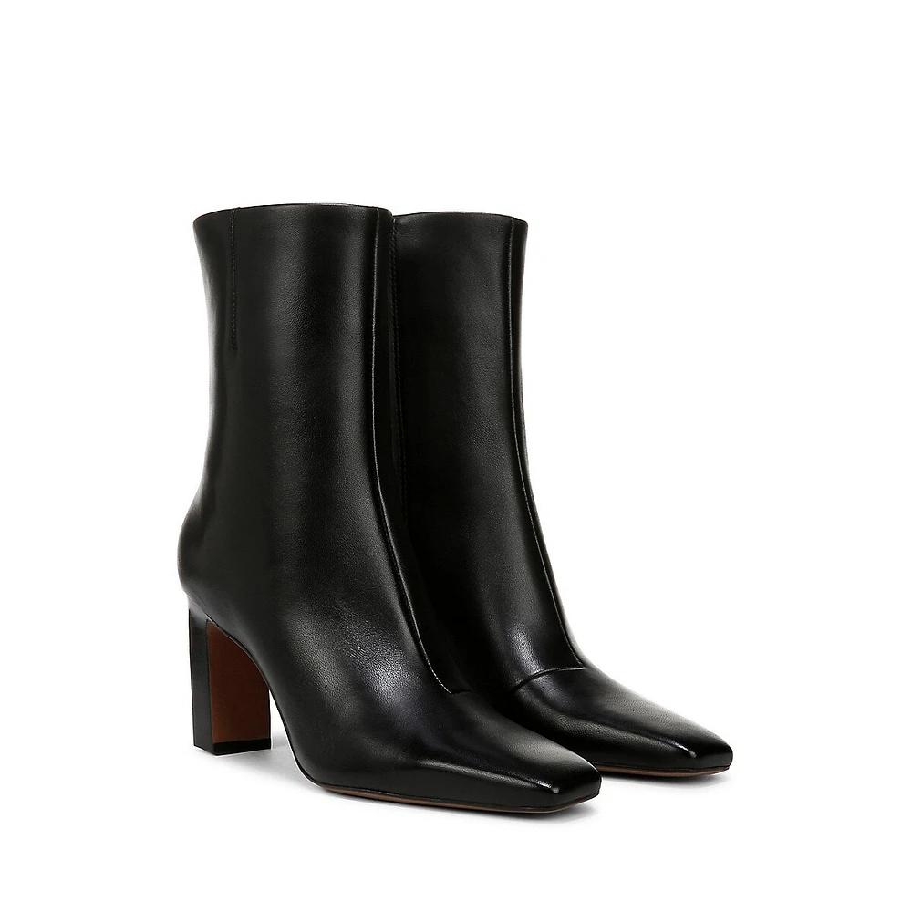 Briar Leather Square-Toe Booties