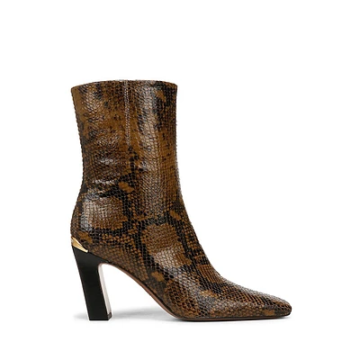 Briar Embossed Leather Square-Toe Booties