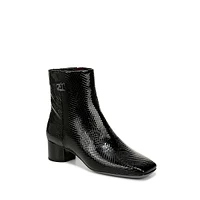 Noah Embossed Square-Toe Booties