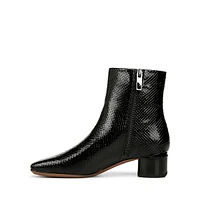 Noah Embossed Square-Toe Booties