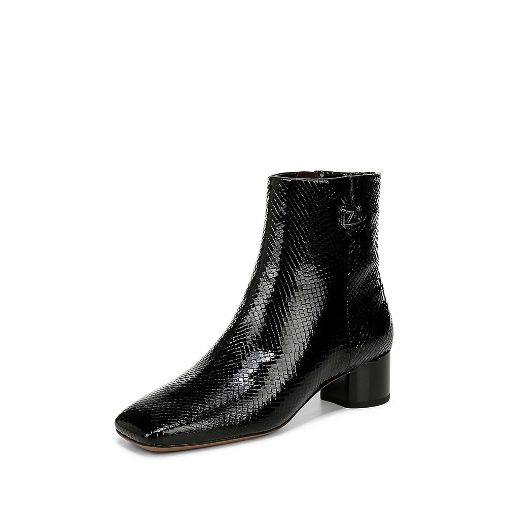 Noah Embossed Square-Toe Booties