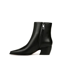 Vivian Leather Block-Heel Booties