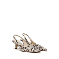 Bianka Snake-Print Leather Slingback Dress Pumps