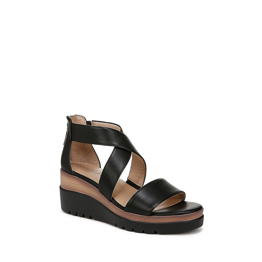 Goodtimes Back-Zip Wedge-Heel Sandals