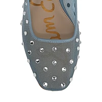 Michaela Shine Rhinestone Mesh Mary Jane Flats