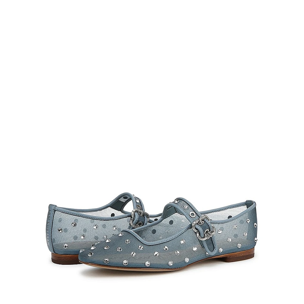 Ballerines Mary Jane en maille strass Michaela Shine