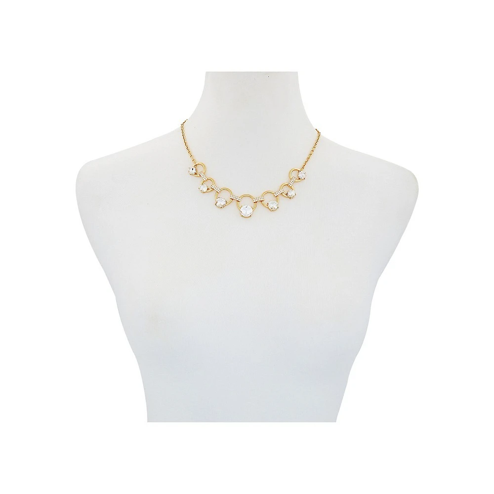 Simple Shine Goldtone & Crystal Statement Necklace