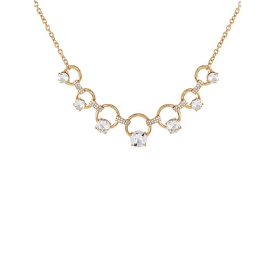 Simple Shine Goldtone & Crystal Statement Necklace