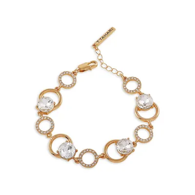 Simple Shine Goldtone & Crystal Link Bracelet