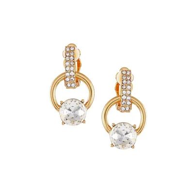 Simple Shine Goldtone & Crystal Clip-On Earrings