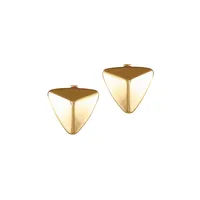 On Point Goldtone Pyramid Clip-On Earrings