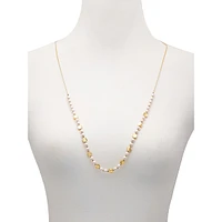 Posh Pearls Goldtone & Blush Faux Pearl Graduated Necklace