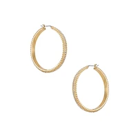 Well Rounded Goldtone & Glass Crystal Hoop Earrings