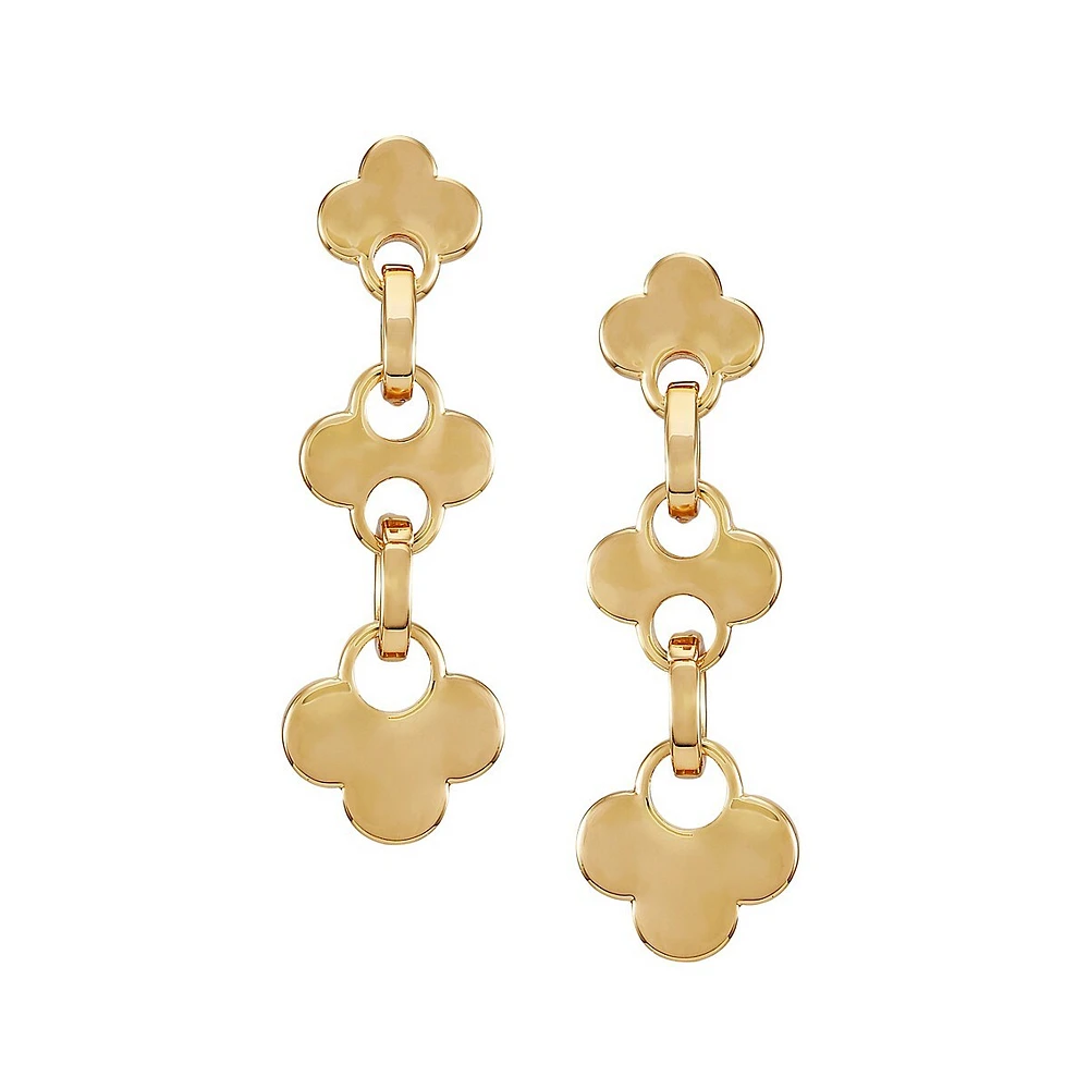 Earring Update Goldtone Floral Linear Earrings