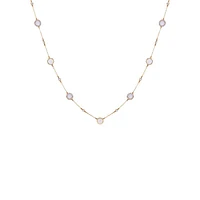 On A Dime Goldtone, Glass Crystal & Mother-Of-Pearl Station Necklace