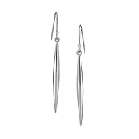 Silvertone Tapered Spear Earrings