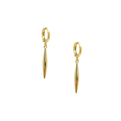 Goldtone Spike Drop Huggie Earrings