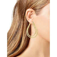 Basics Goldtone & Glass Crystal Double-Oval Hoop Earrings