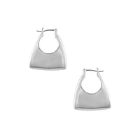 Basics Silvertone Purse-Hoop Earrings