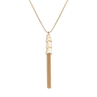 Basics Goldtone Tassel Pendant Necklace
