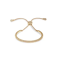 Basics Goldtone & Pavé Glass Crystal Slider Bracelet