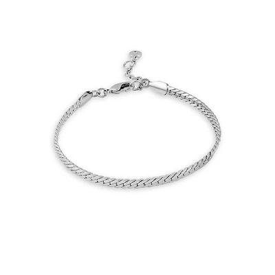 Basics Silvertone Snake Chain Bracelet