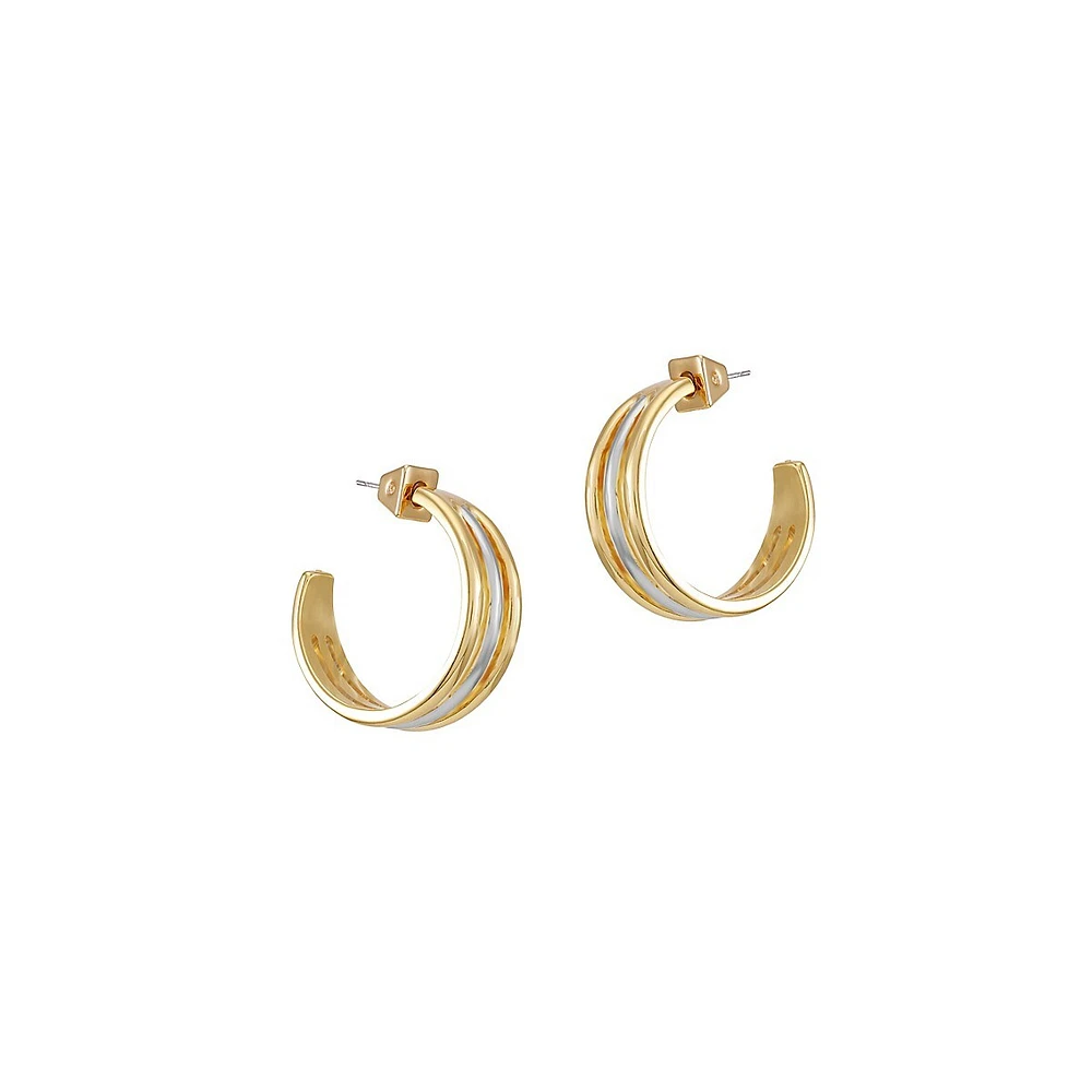 Two-Tone Hoop Earrings