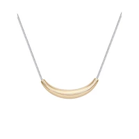 Double Dapped Two-Tone Crescent Bar Collar Necklace