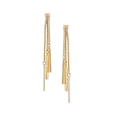 14K Goldplated Fringe Linear Earrings
