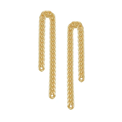 Goldplated U-Shaped Chain Earrings