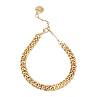 14K Goldplated Curb Chain Bracelet - 7.5 Inches