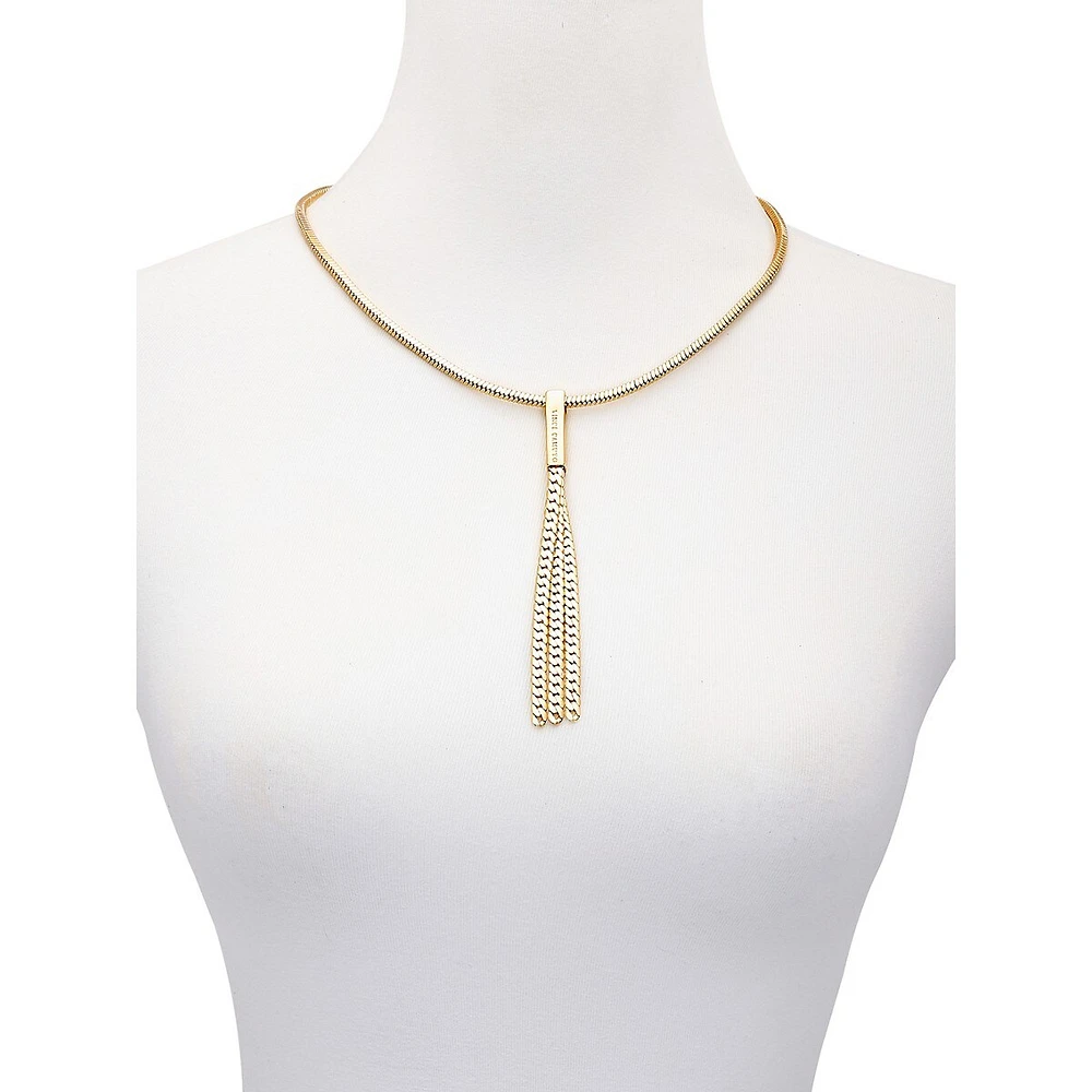 14K Goldplated Fringed Y-Necklace