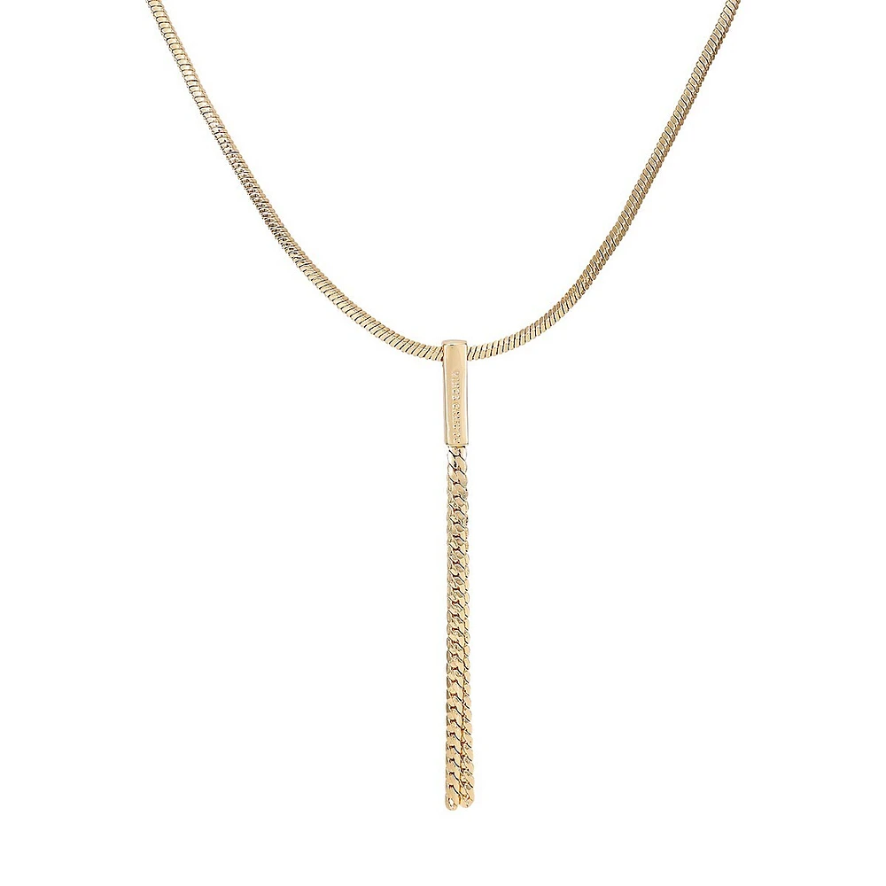 14K Goldplated Fringed Y-Necklace