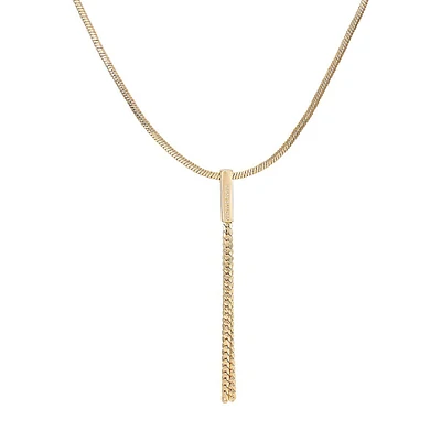 14K Goldplated Fringed Y-Necklace