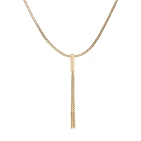 14K Goldplated Fringed Y-Necklace