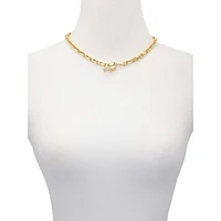 14K Goldplated & Cubic Zirconia Baguette Toggle Necklace