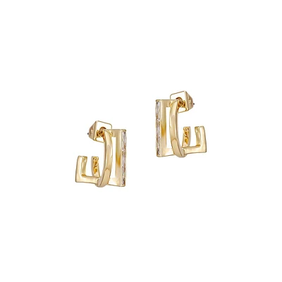 14K Goldplated & Cubic Zirconia Interwined Hoop Earrings