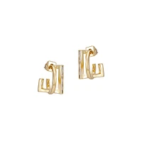 14K Goldplated & Cubic Zirconia Interwined Hoop Earrings