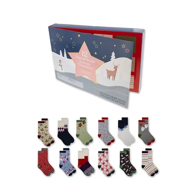 Ladies Christmas Holiday Themed Sock Advent Calendar
