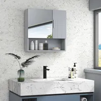Wall Mounted Mirror Cabinet With Double Doors