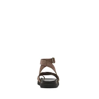 Mira Leather-Strap Toe-Loop Sandals