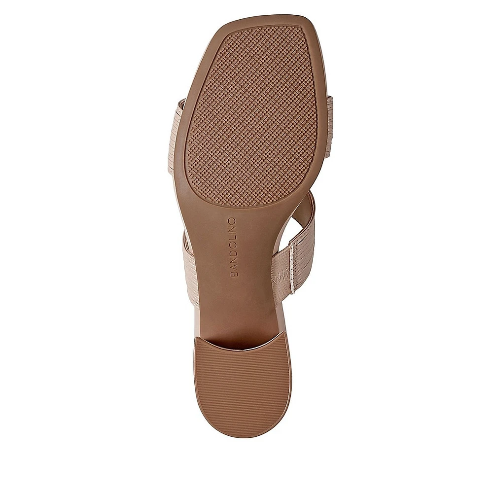 Merily Cutout Block-Heel Mule Sandals