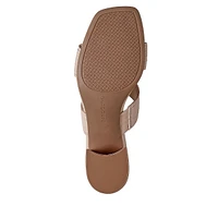 Merily Cutout Block-Heel Mule Sandals